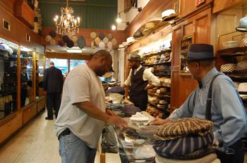 Rod Springer talks with regular customer, Marcus Kiersted